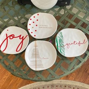 Dessert plates. Peace love world. Peace love home.